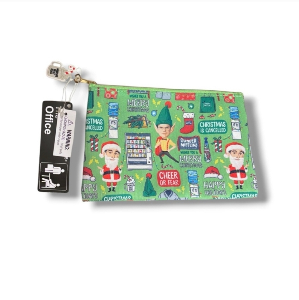 PEACOCK “The Office” Cheer or Fear Christmas Pencil Case NWT
